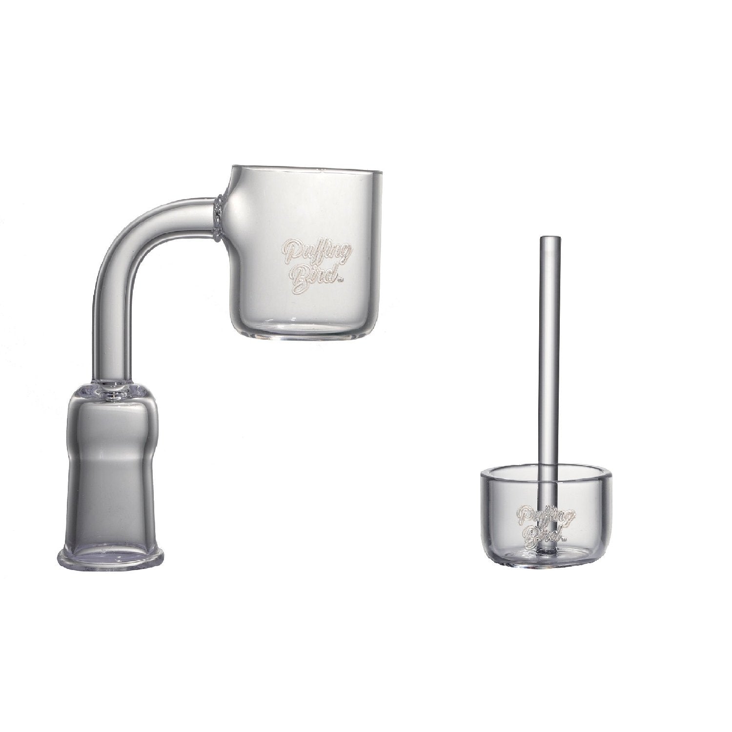 Puffing Birdâ„?Flat Top Quartz Banger With Straight Handle Quartz Carb Cap Set