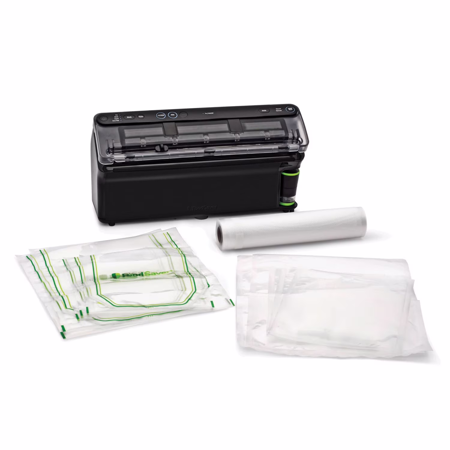FoodSaver Elite All-in-One Liquid+ Vacuum Sealer with Bags and Roll, Black