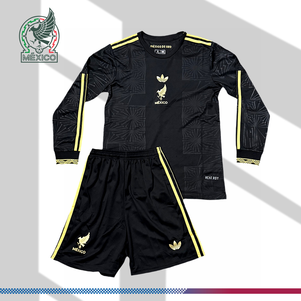 2025/2026 Mexico Special Edition Long Sleeve Kids Football Shirt （Kids Kit socks）