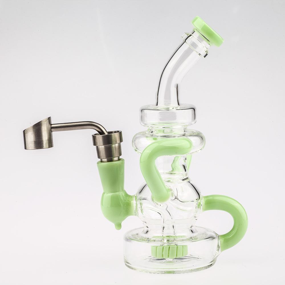7.5 Green Recycler Showerhead Perc Dab Rig