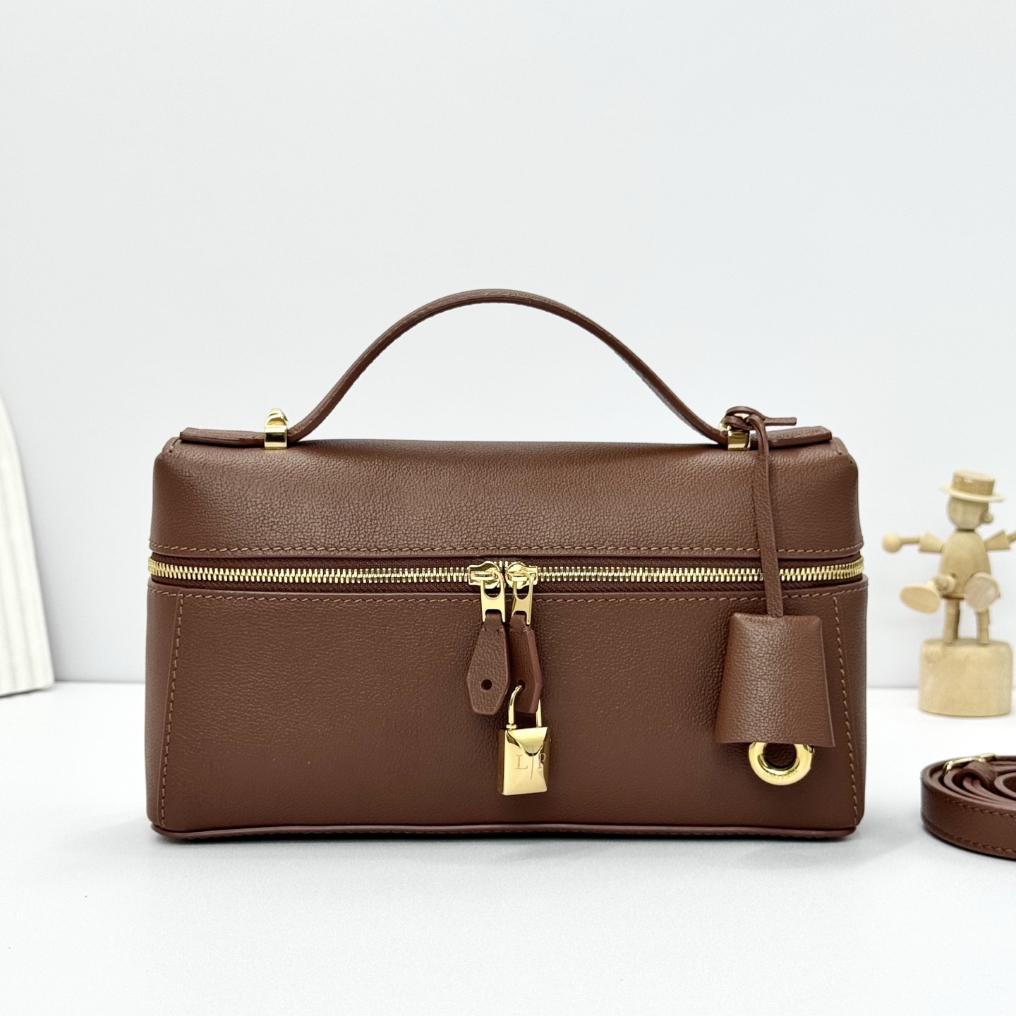 Loro piana Extra Bag L23 Charcoal Brown Crossbody Bag