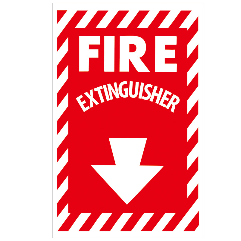 Fire safety extinguisher logo sticker FIRE EXTINGUISHER