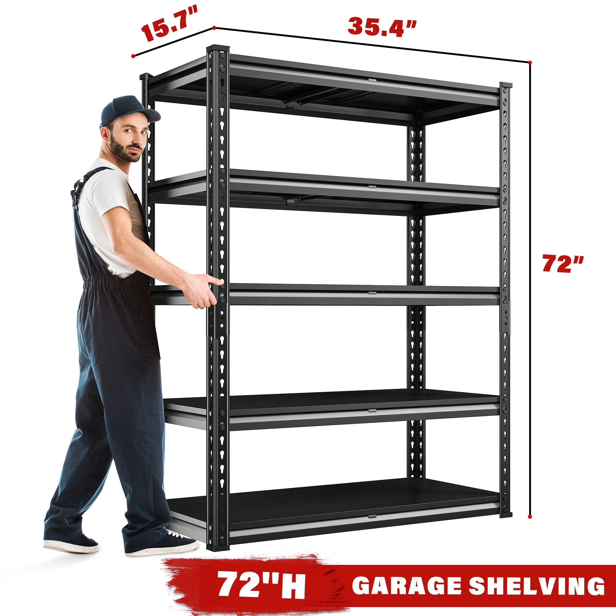 REIBII 3000 LBS Heavy Duty Storage Shelf for Garage Storage 72