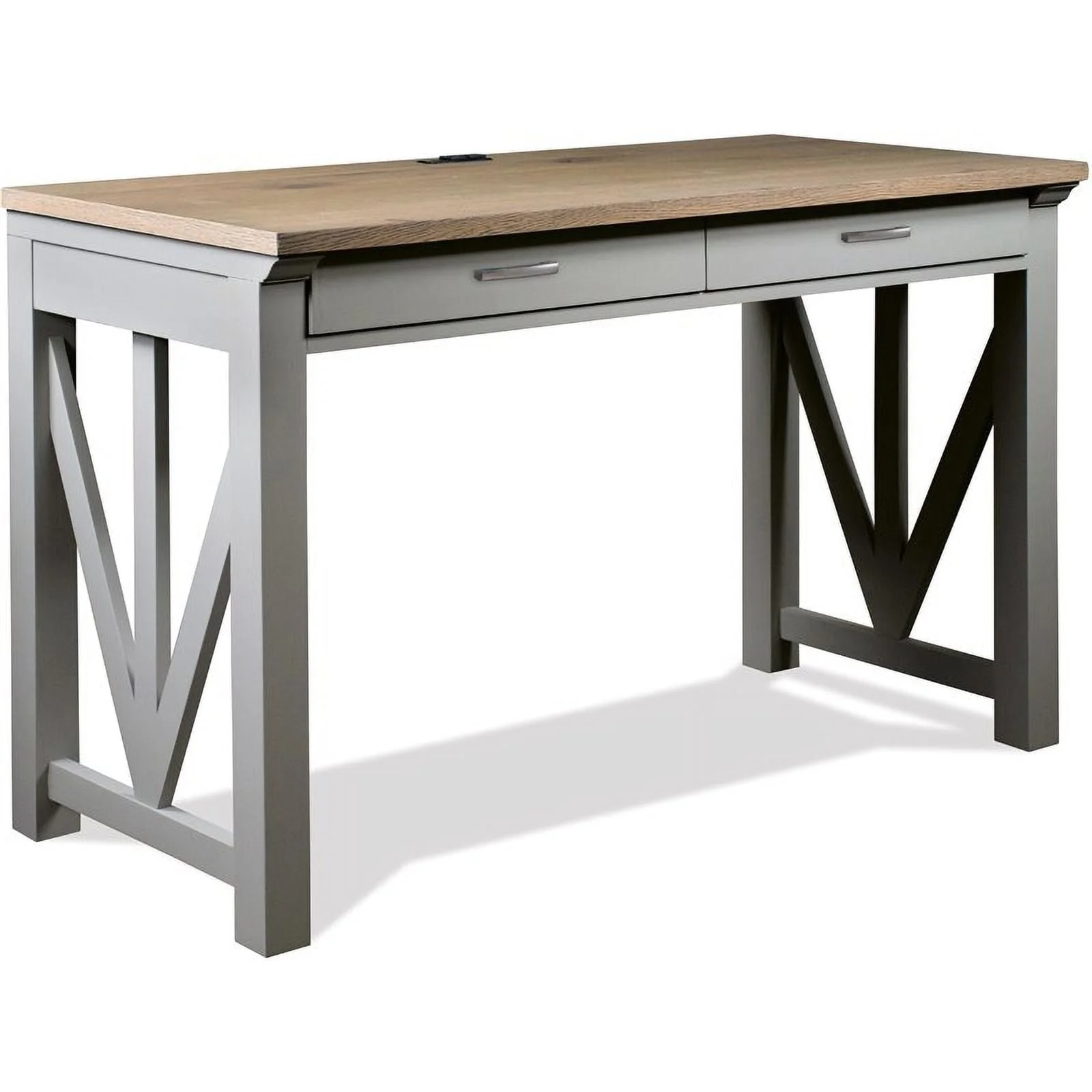 Riverside Furniture Osborne 30" Wood Nesting Computer Desk in Timeless Oak /Gray