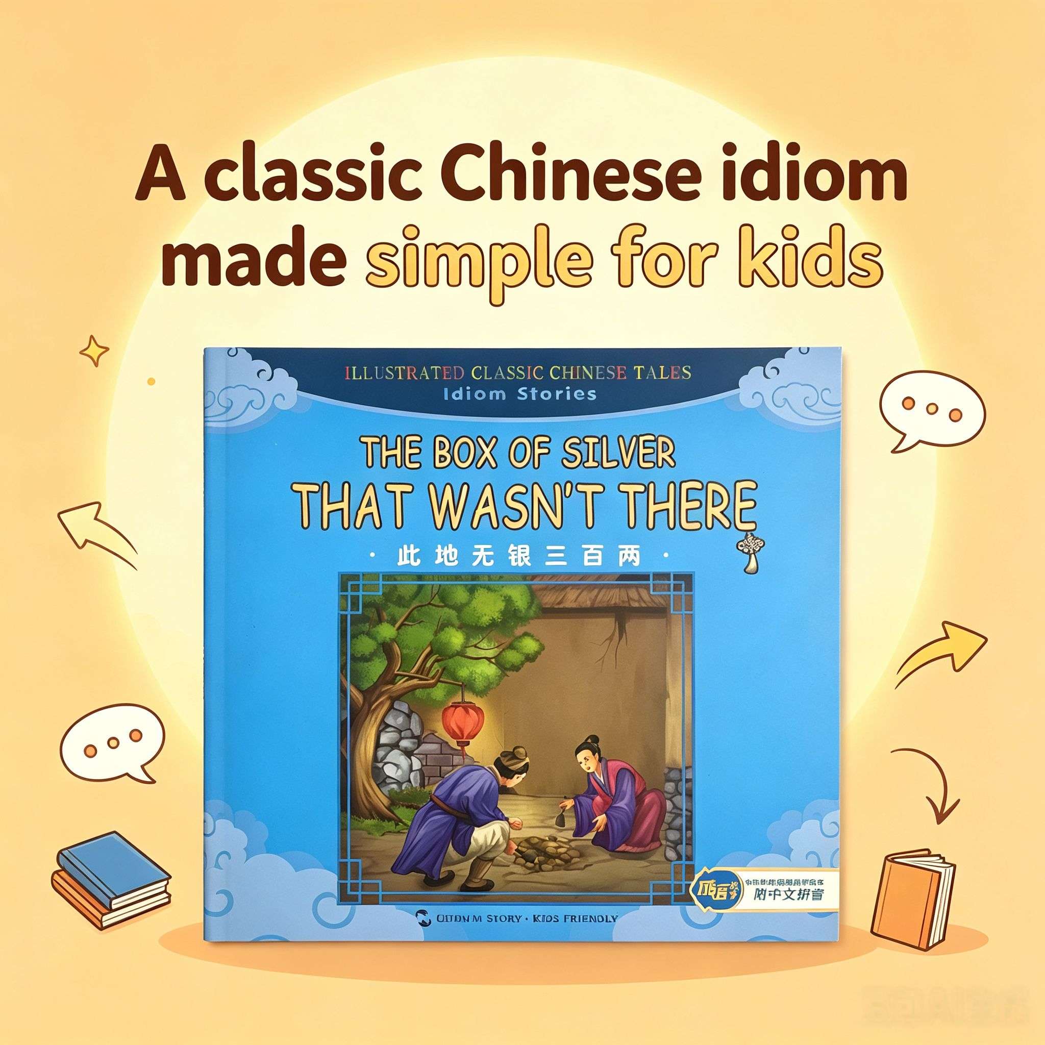 The Chinese Idiom Story: No 300 Taels of Silver Buried Here (此地无银三百两) - A Classic Tale of Foolishness and Self-Deception | Chinese Children's Picture Book