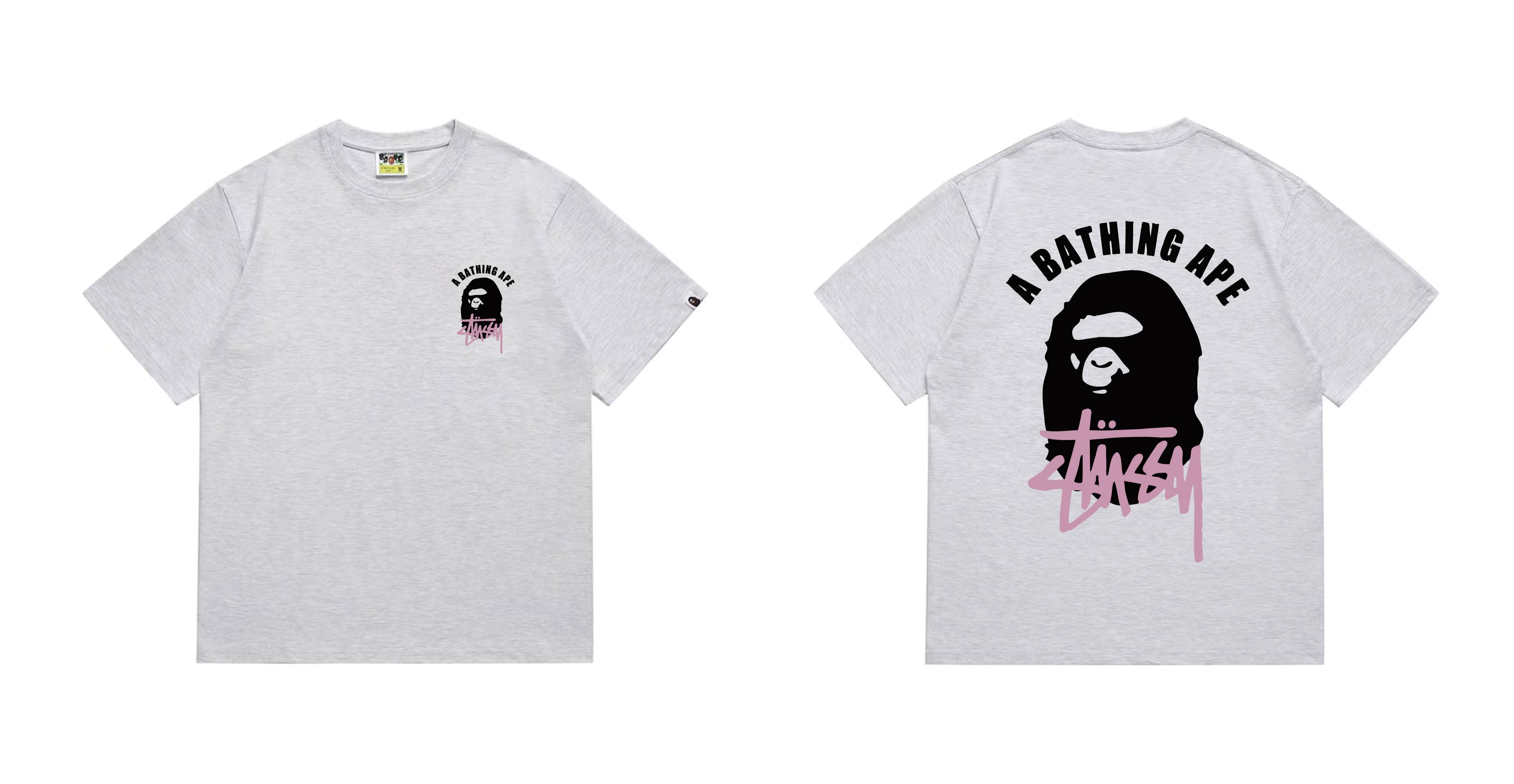 White sheep simple graffiti logo printed short-sleeved shirt