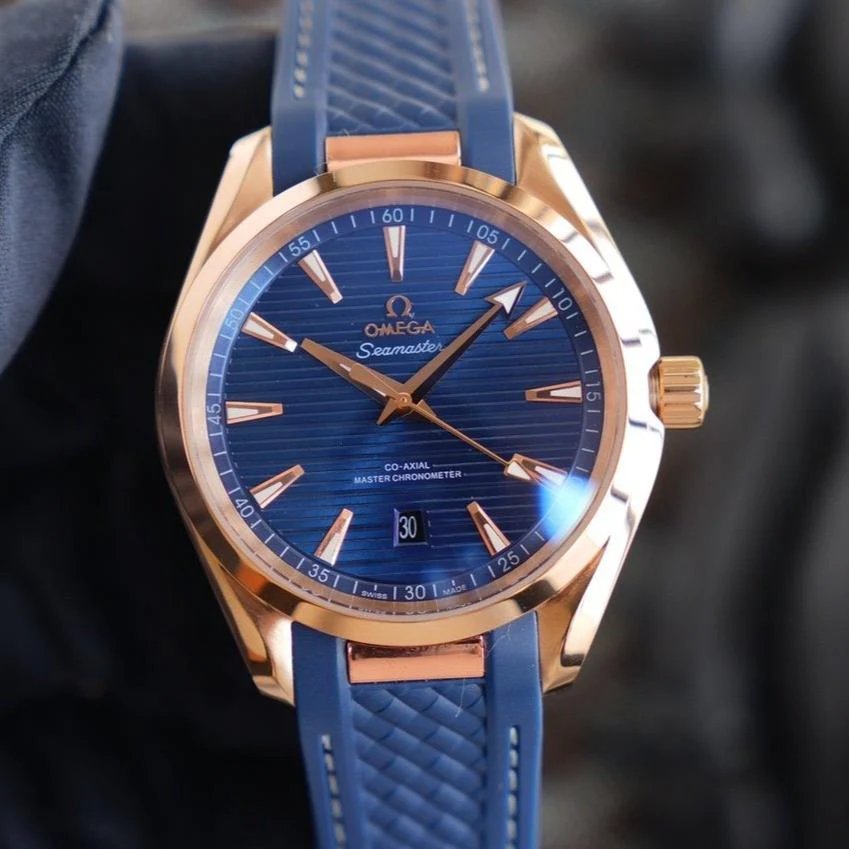 Omega Watch SEAMASTER AQUA TERRA 150M GOLD CASE BLUE DIAL