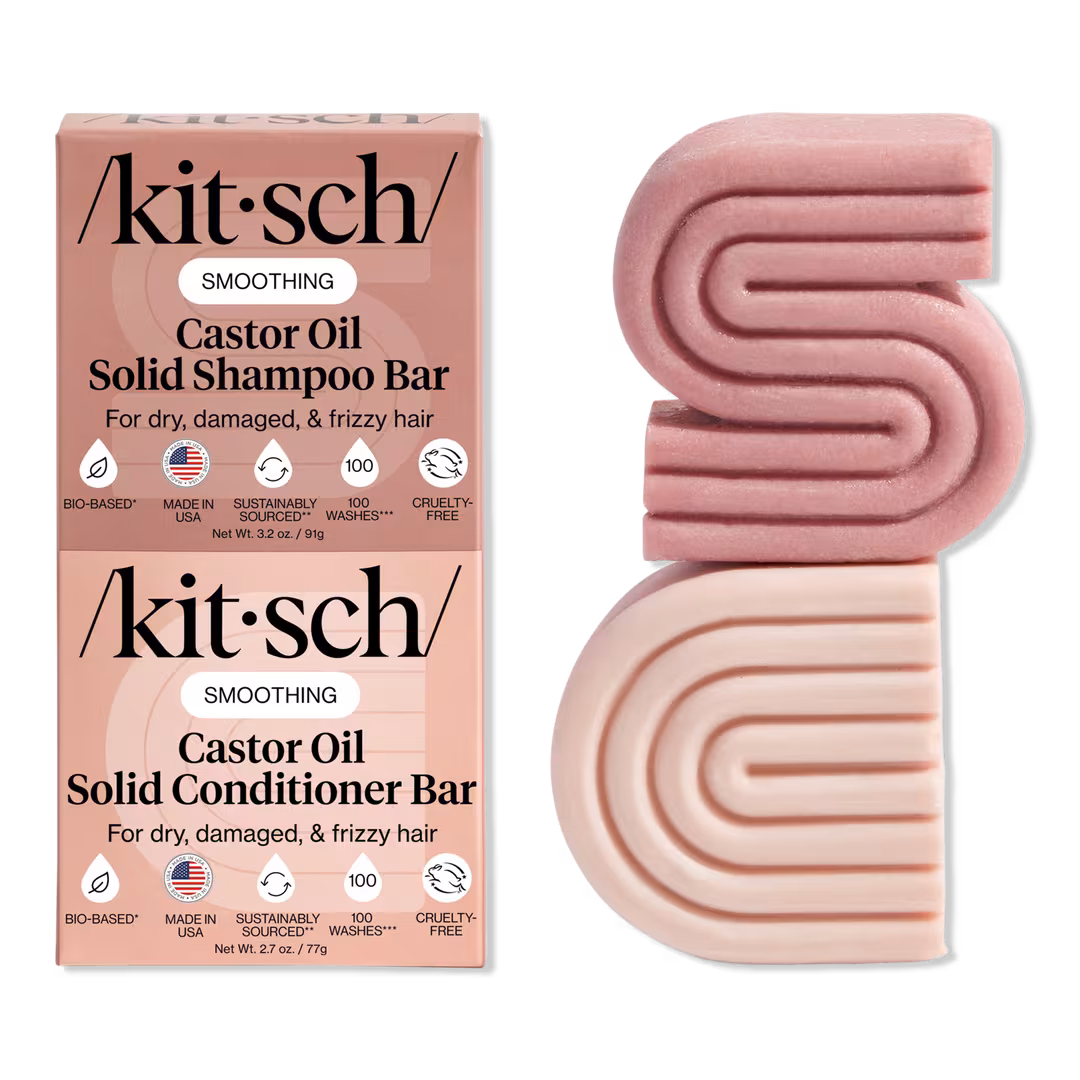 Kitsch  Castor Oil Shampoo + Conditioner Bar Combo