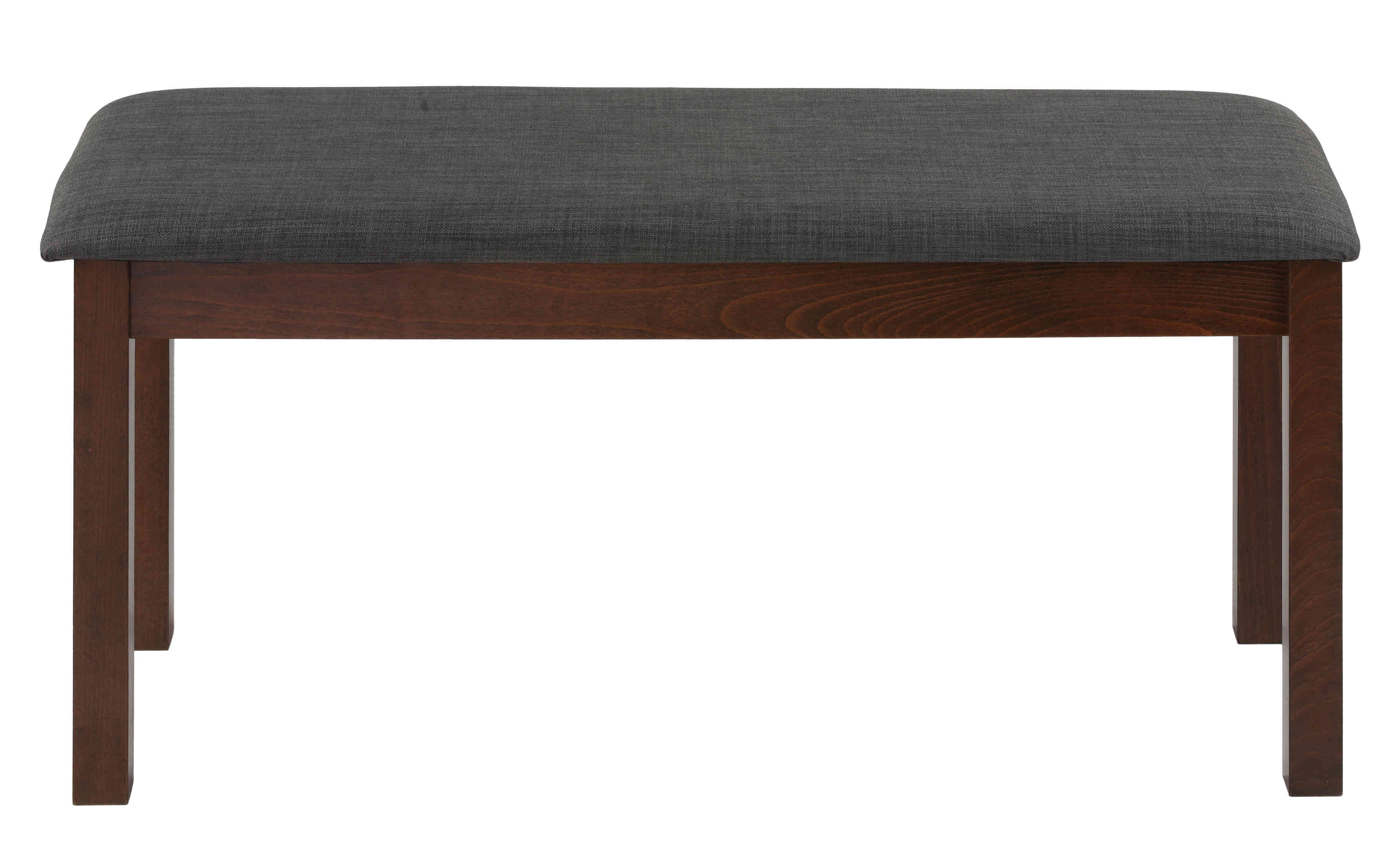 Cortesi Home Rosco Dining Bench in Charcoal Fabric, Walnut Finish 40