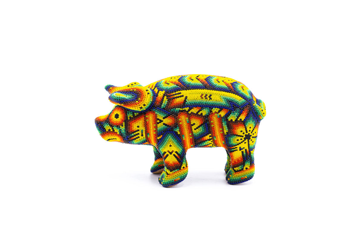 Puerco - Obra de Arte Huichol