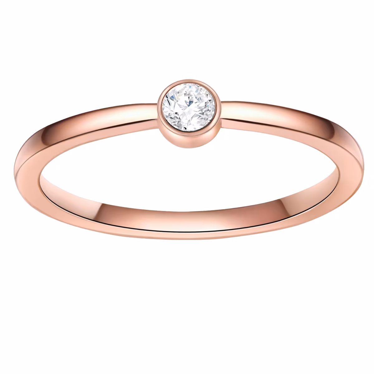 Ring Edelstahl Zirkonia in Roségold