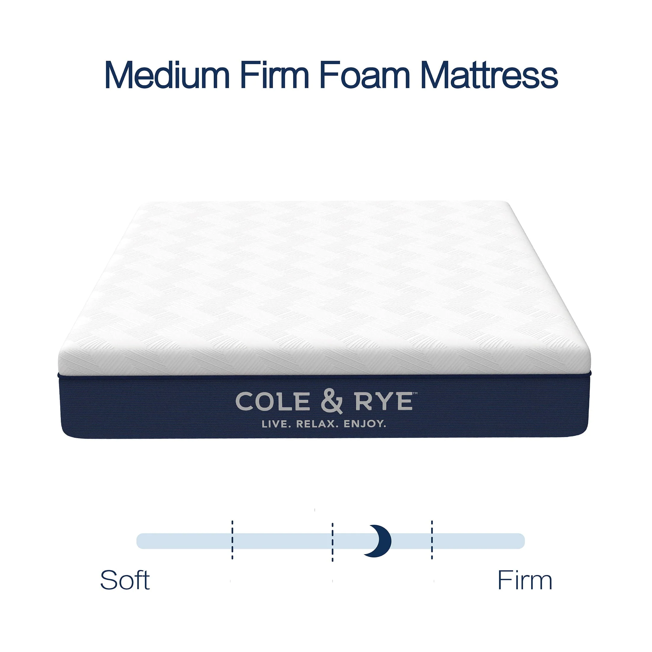 Cole & Rye ArticSky 12" Medium Firm Gel Memory Foam Mattress with BONUS Pillows, Queen