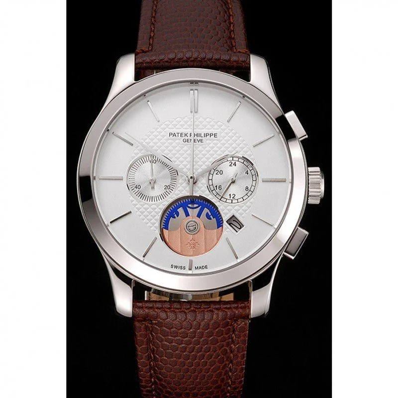 Patek Philippe Chronograph Dial White 43 mm, Stainless Steel
