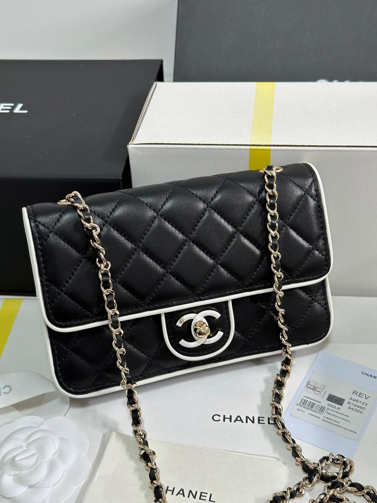 Chanel 25P series Black and White Panda color WOC Wealth Bag