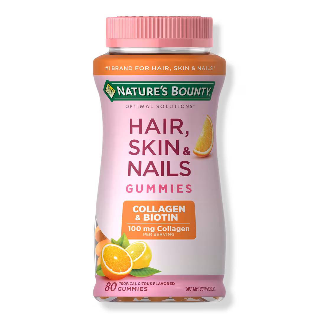 Nature's Bounty  Tropical Citrus Hair, Skin & Nails Collagen & Biotin Gummy Vitamins
