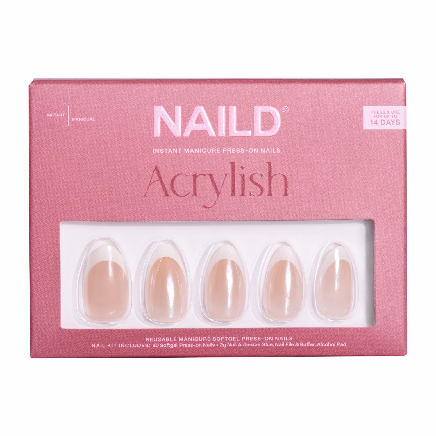 Glazed French Almond Softgel Press On Nails