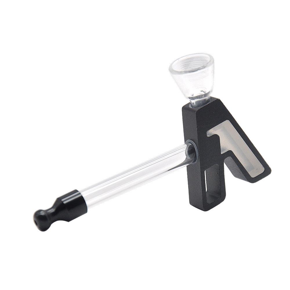 Hammer Shape Metal Glass Pipe