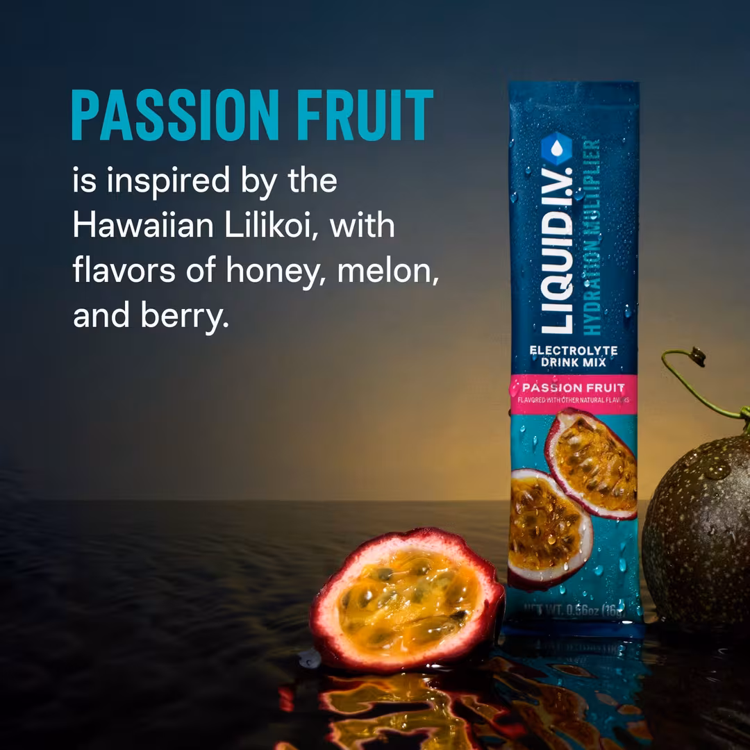 LIQUID I.V.  Hydration Multiplier Electrolyte Drink Mix Passion Fruit