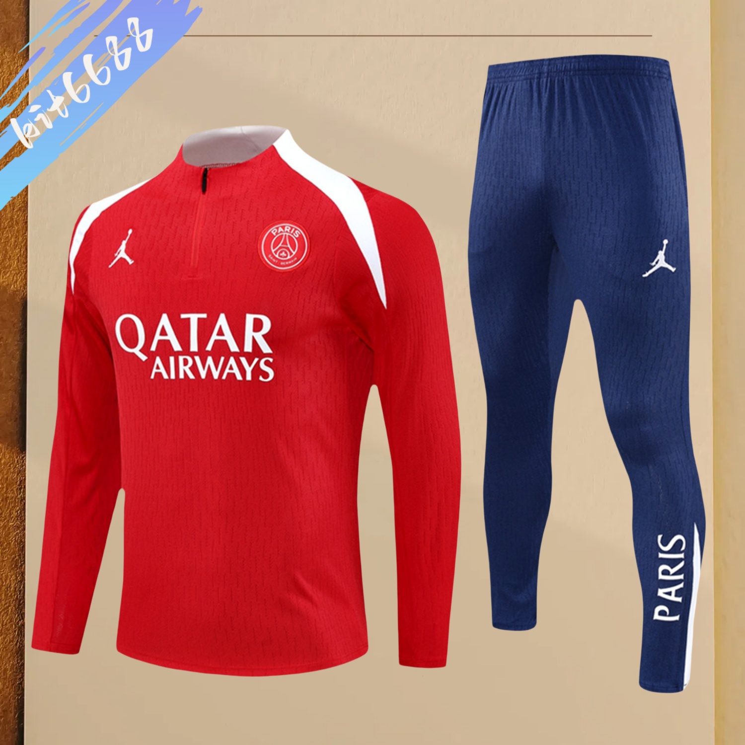2025/2026 PSG Paris Saint-Germain Kids Half Zip Training Clothes (Kids Kit)