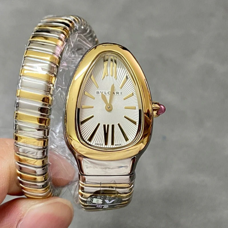 BVL WatchSERPENTI SPIGA GOLD SILVER CERAMIC WHITE DIAL