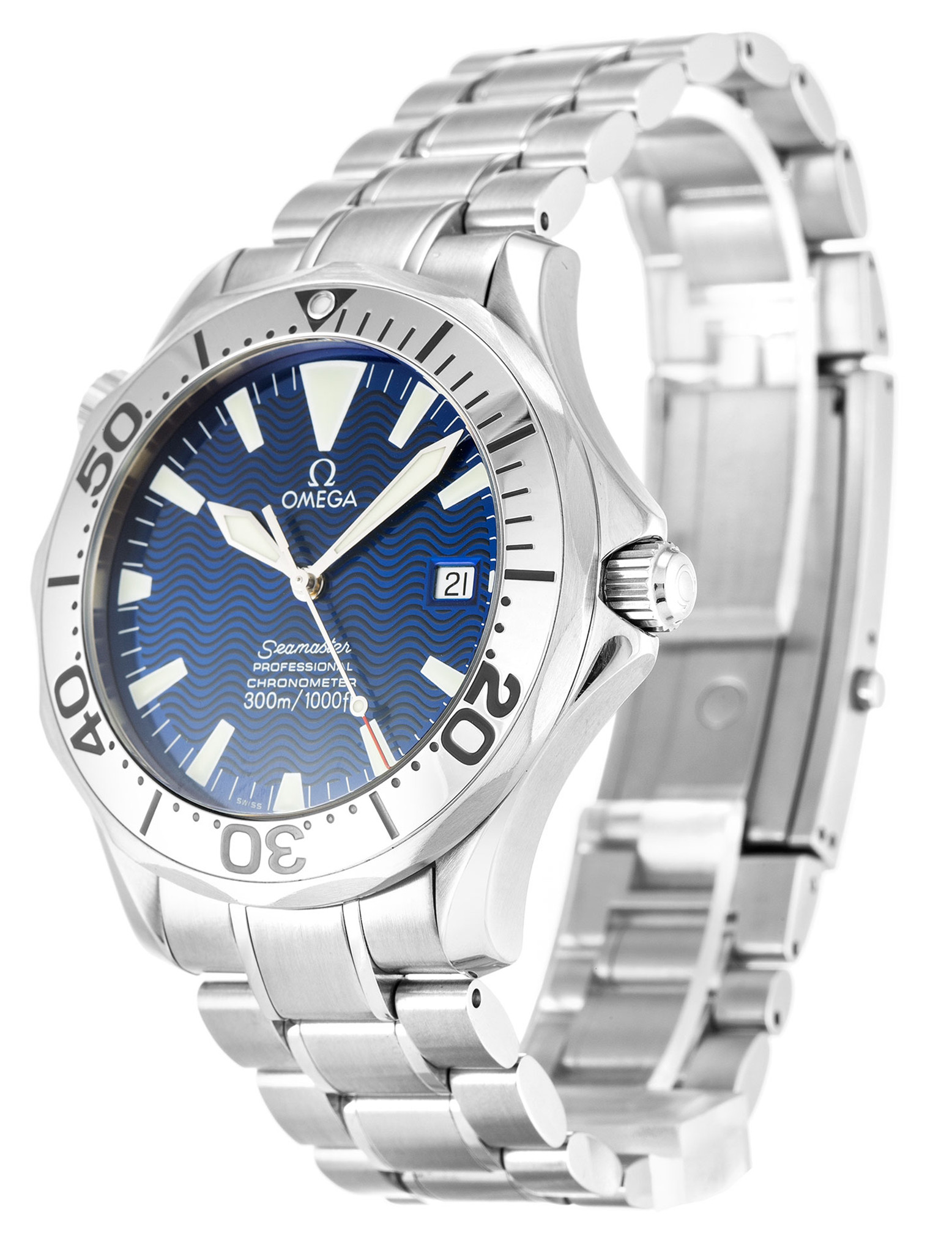 Replica Omega Seamaster 300m Blue Dial Stick Markers 2255.80.00 41MM