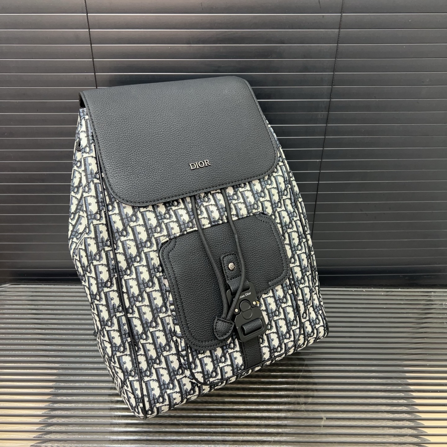 Dior Oblique Jacquard Denim Saddle Backpack