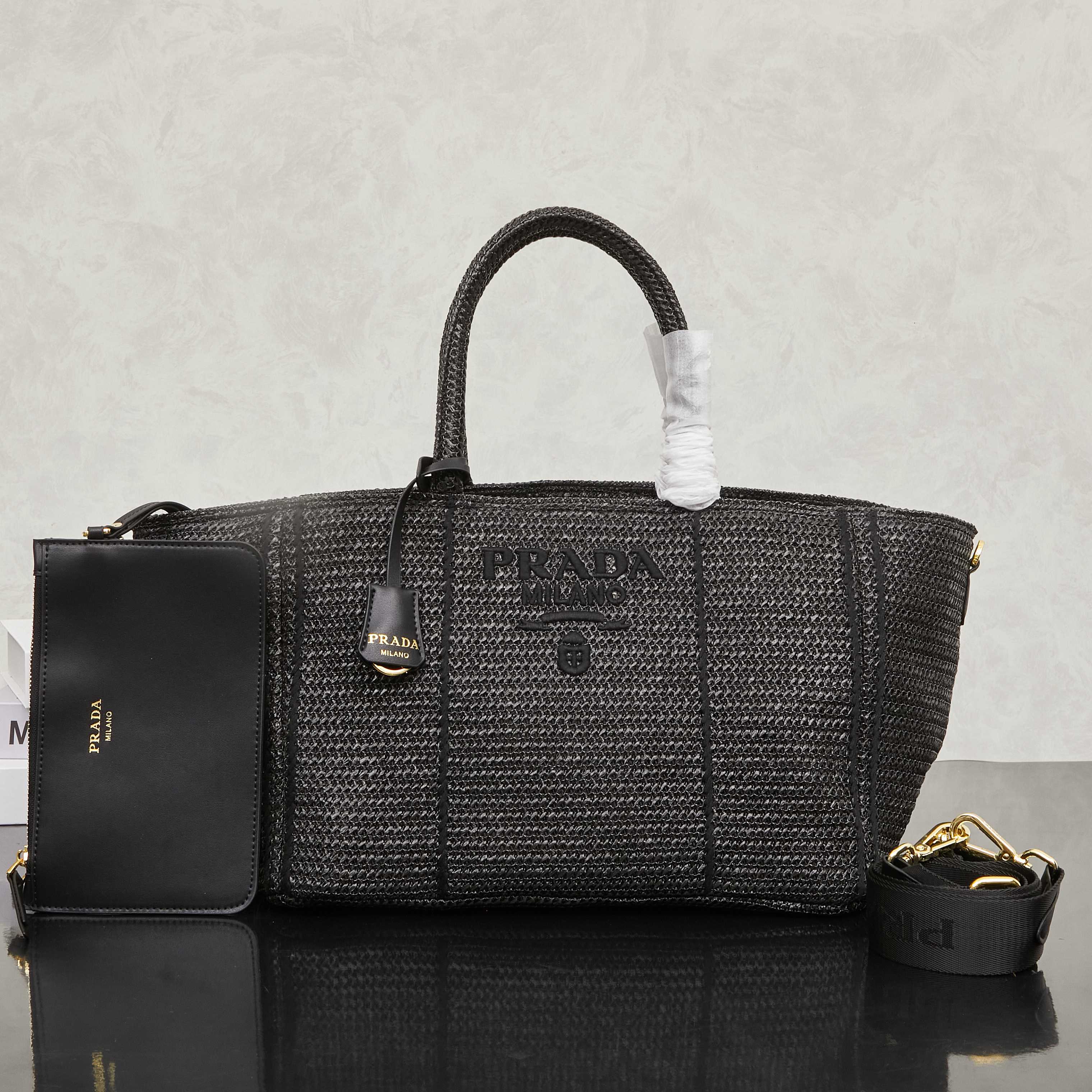 Prada Medium Nylon Shoulder Bag with Buckles