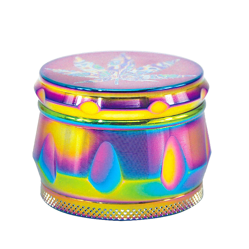 Rainbow Magnetic Lid Zinc Alloy Herb Grinder 4 Piece