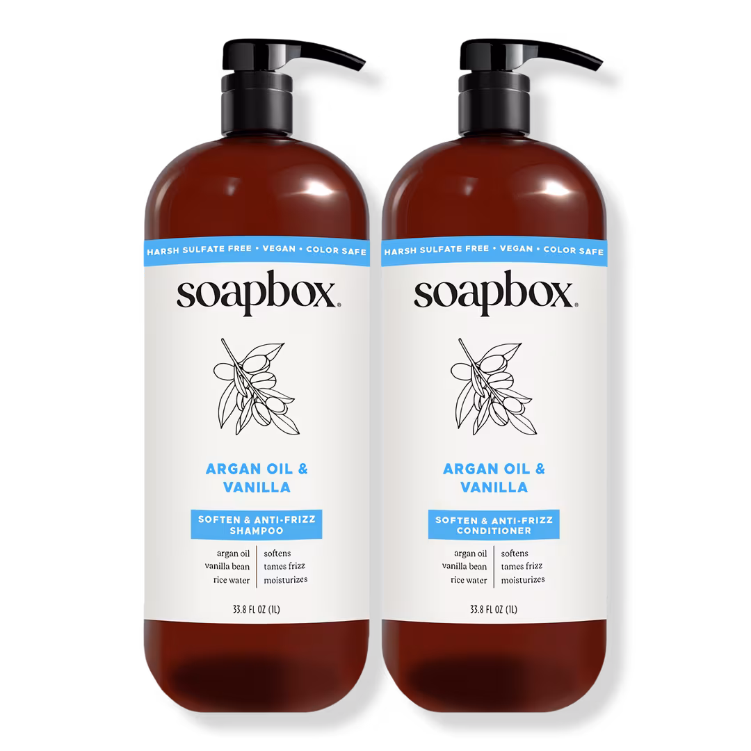 Soapbox  Argan Oil Anti-Frizz Shampoo & Conditioner Duo