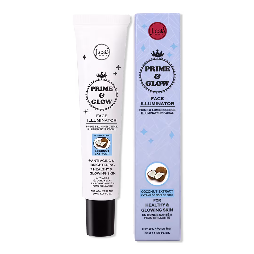 J.Cat Beauty  Prime & Glow Face Illuminator Coconut Extract Blue