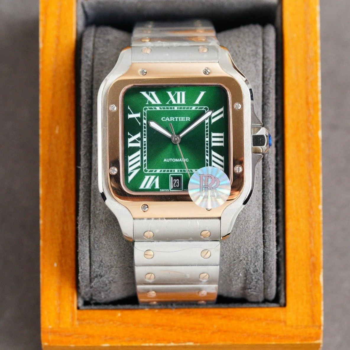 Cartier Watch SANTOS 40MM TWO-TONE GREEN DIAL LIMITED EDITION