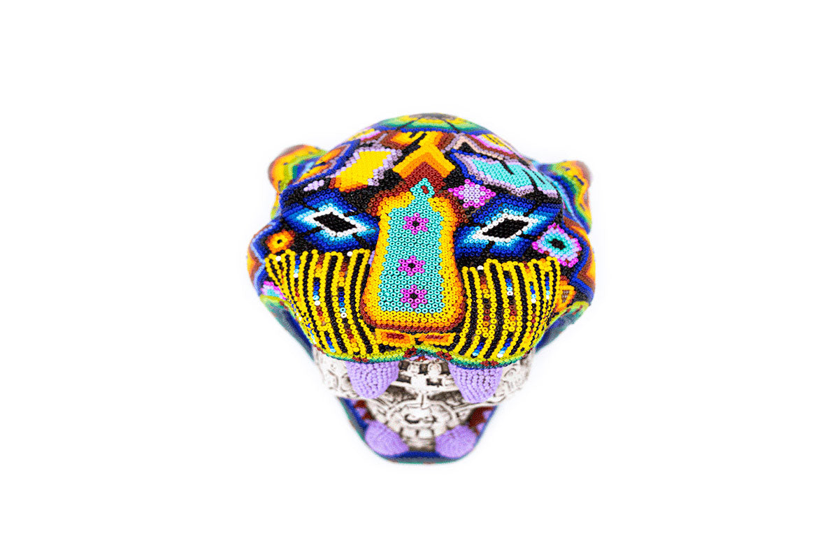 Mascara Jaguar - Obra de Arte Huichol