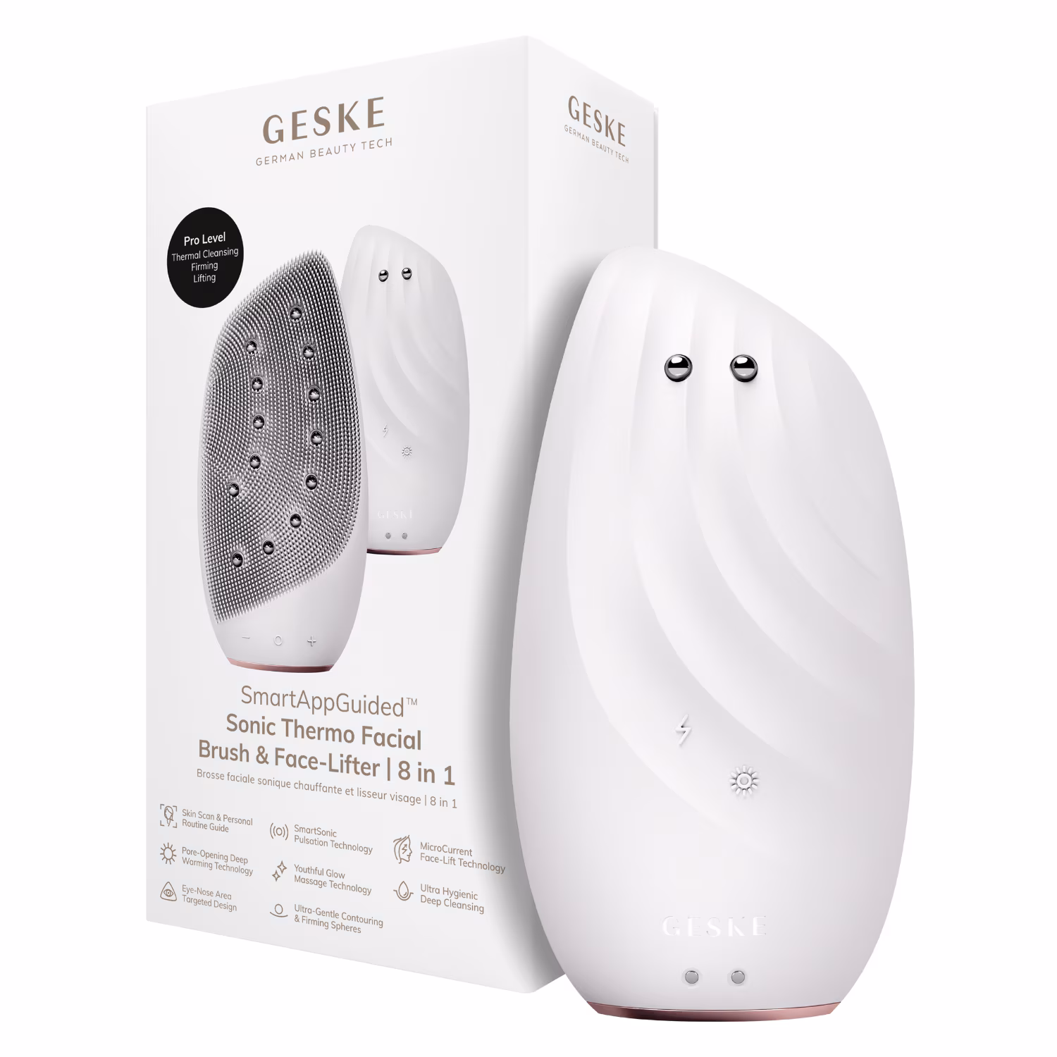 SmartAppGuided™ Sonic Thermo Facial Brush & Face-Lifter | 8 in 1