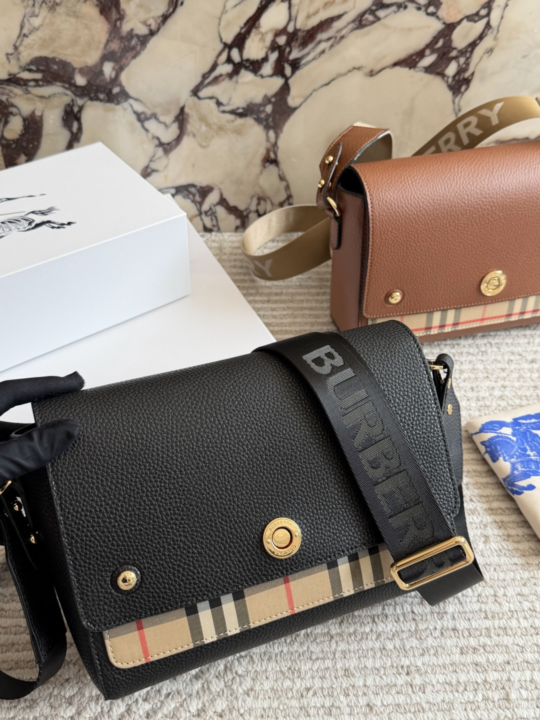 Burberry Vintage Check Note Shoulder Bag