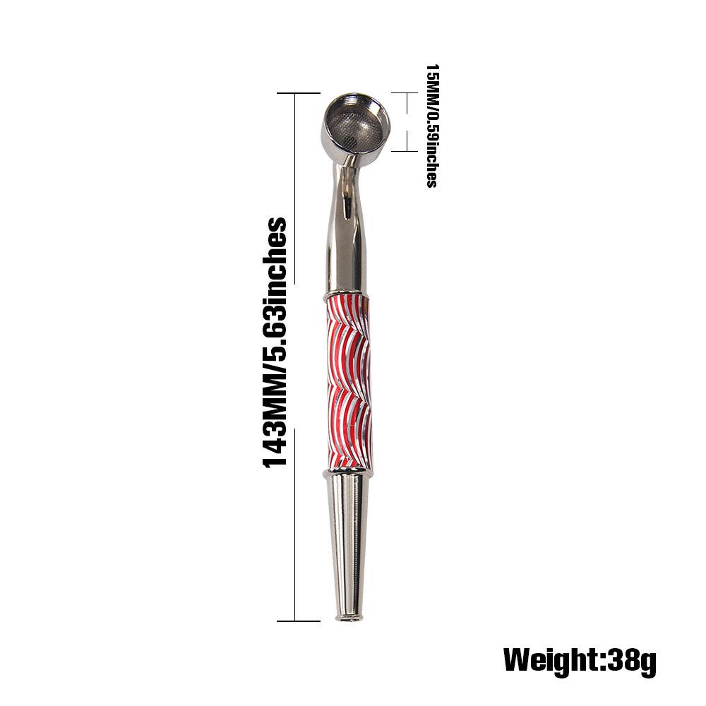Wavy Stripe Metal Pot Pipe w/ Cap