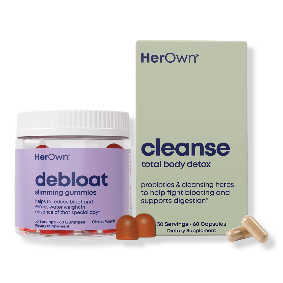 Her Own  Debloat Gummies + Cleanse Capsules: Digestive Support & Bloat Relief Bundle