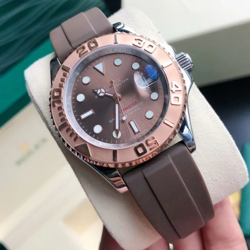 Rolex Watch YACHT-MASTE EVEROSE GOLD BROWN DIAL RUBBER Watch