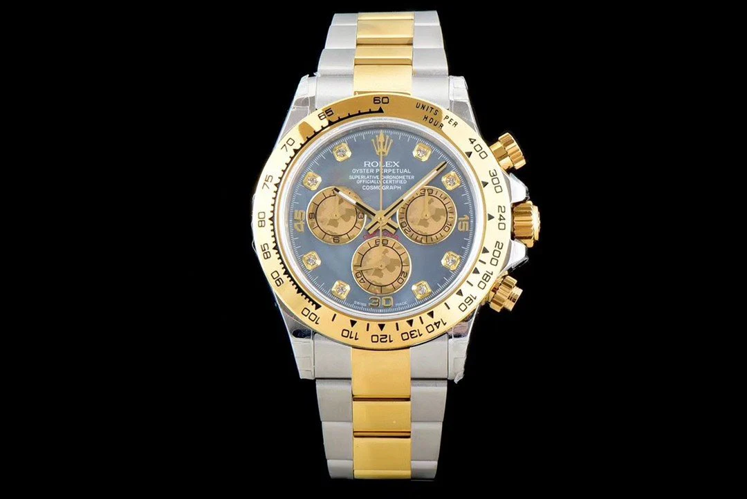 Rolex Watch DAYTONA GOLD STEEL CUSTOM MOP DIAL DIAMOND NUMERALS