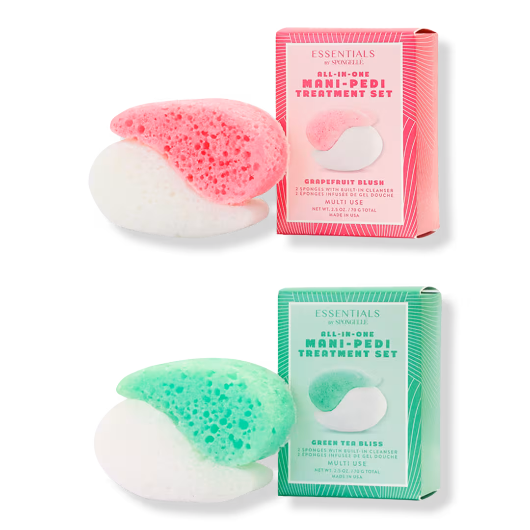 SPONGELLE  Essentials Awaken Mani-Pedi Set | Grapefruit Blush & Green Tea Bliss