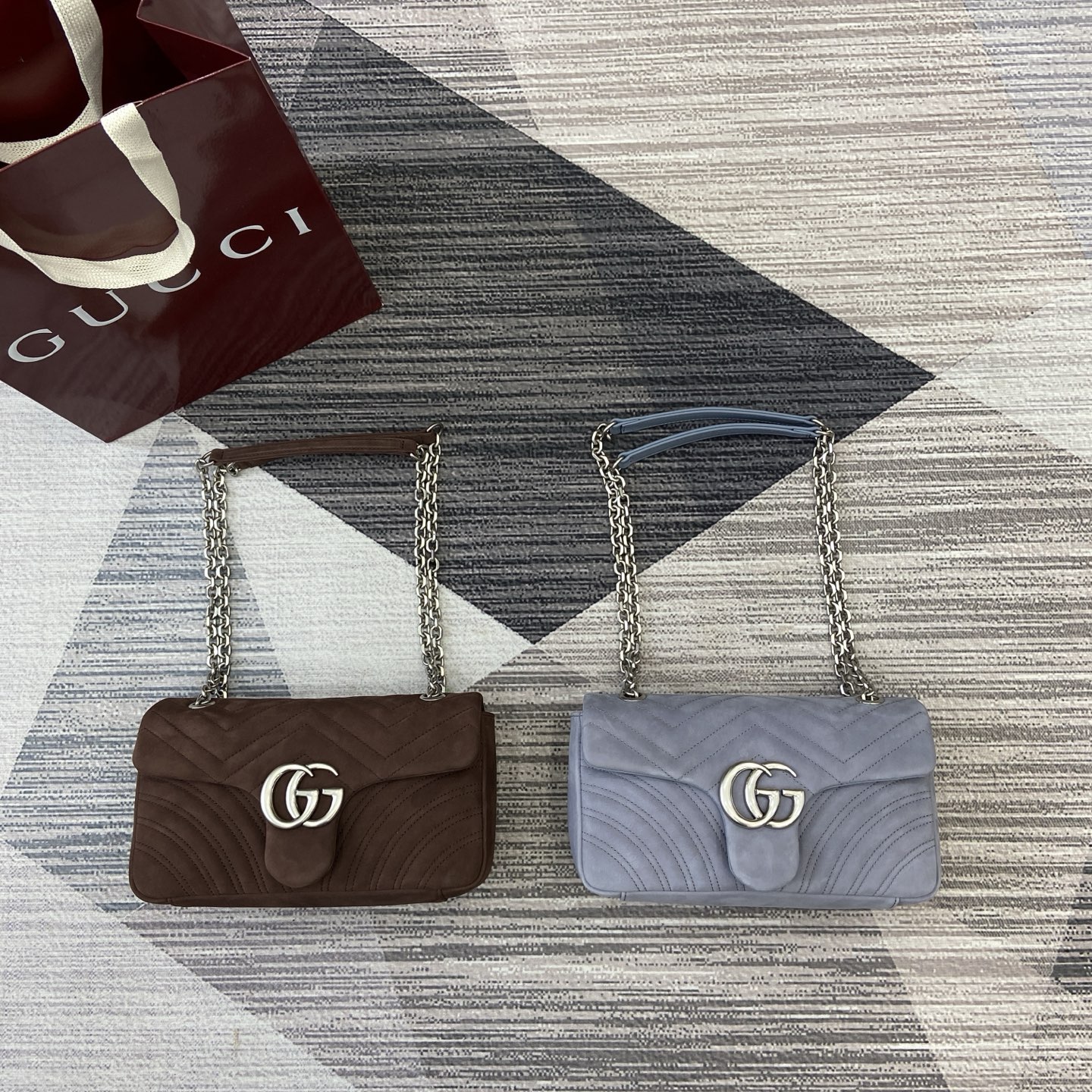 Gucci Bags GG Marmont Matte Nubuck Leather 837267 (10A Mirror Version)