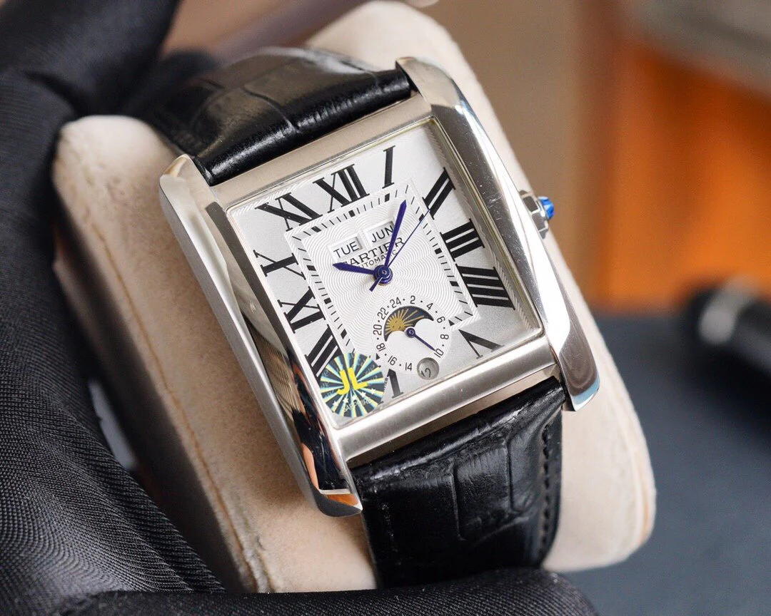 Cartier Watch TANK MC ANNUAL CALENDAR 43 STEEL CASE LEATHER