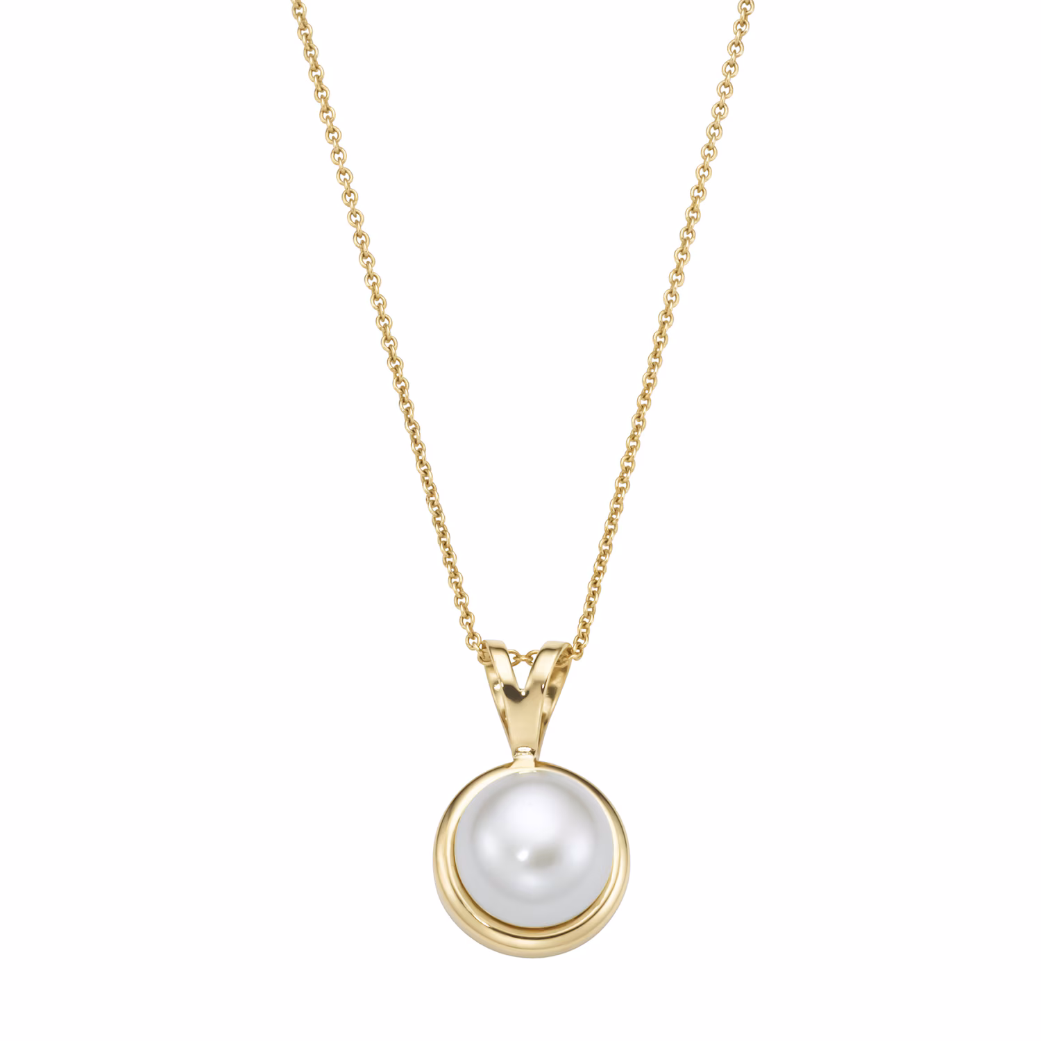 Kette mit einer Süßwasser Zuchtperle, Gold 375