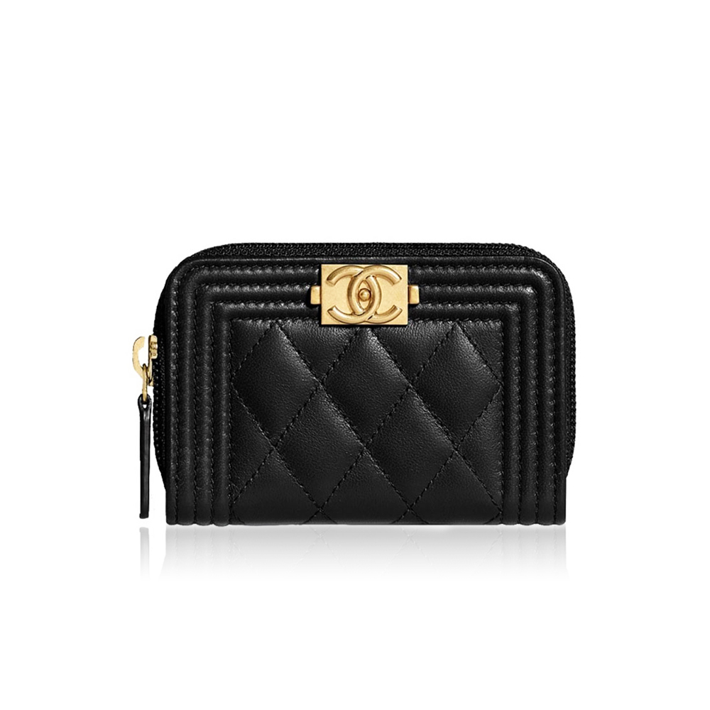 Chanel 21k LE BOY Zipper Wallet card holder