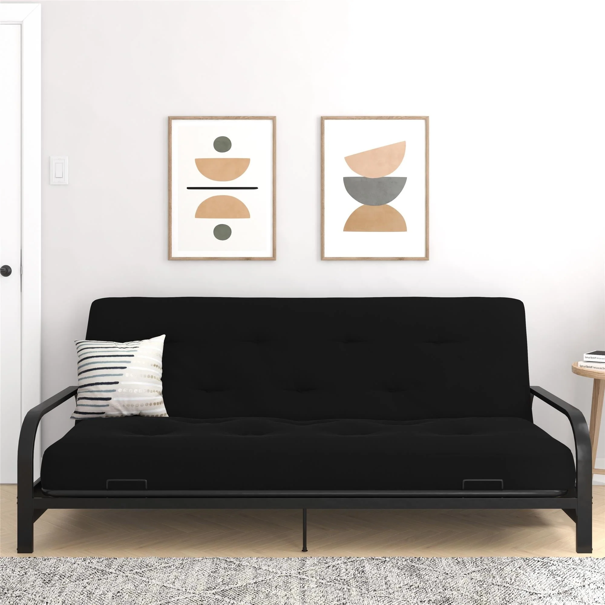 Signature Sleep Trule 8" Innerspring Futon Mattress, Microfiber, Full, True Black