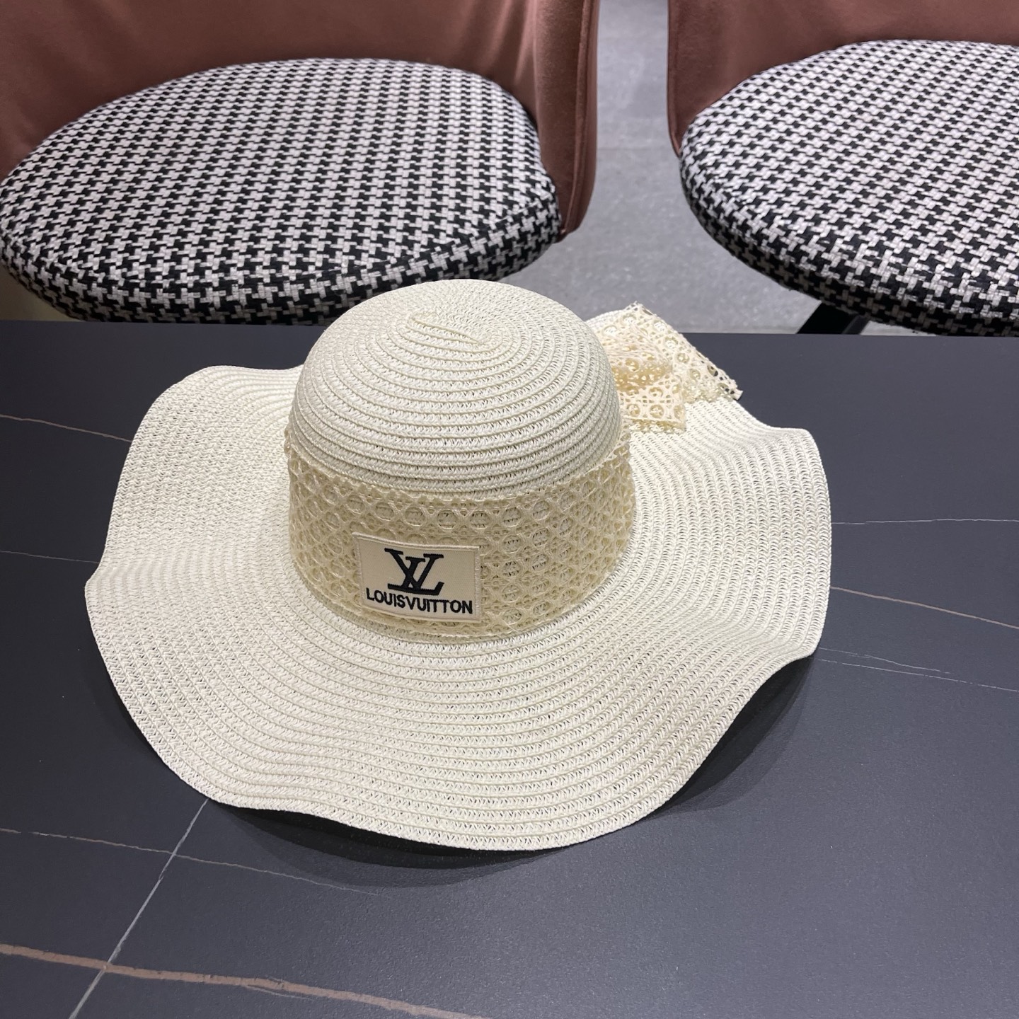 LV Initials Wide Brim Hat Sun Hat