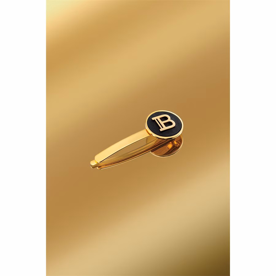 Balmain HC Gold Plated Hair Slide Logo