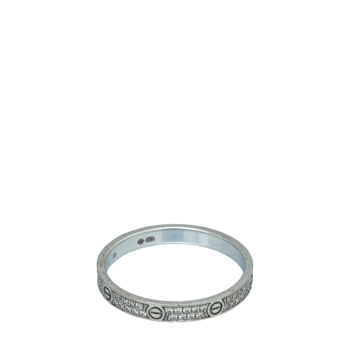 Cartier 18K White Gold Diamond Love Small Model Ring 55