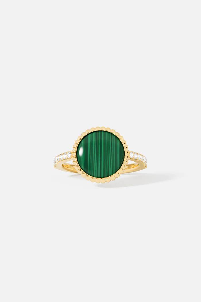 Anello in Malachite Météorites