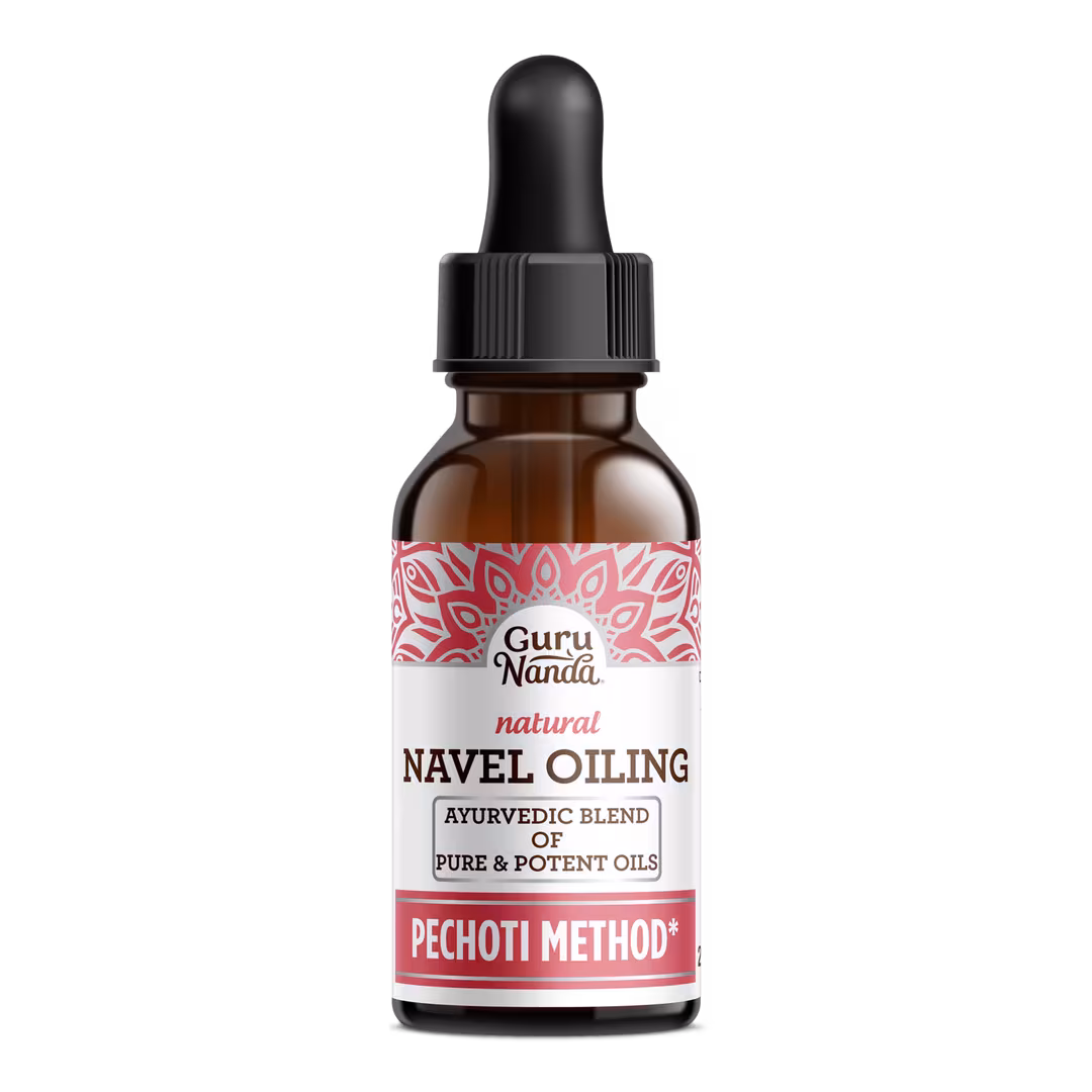 GuruNanda  Ayurvedic Navel Oiling Blend with Castor Oil, Neem & Vitamin E