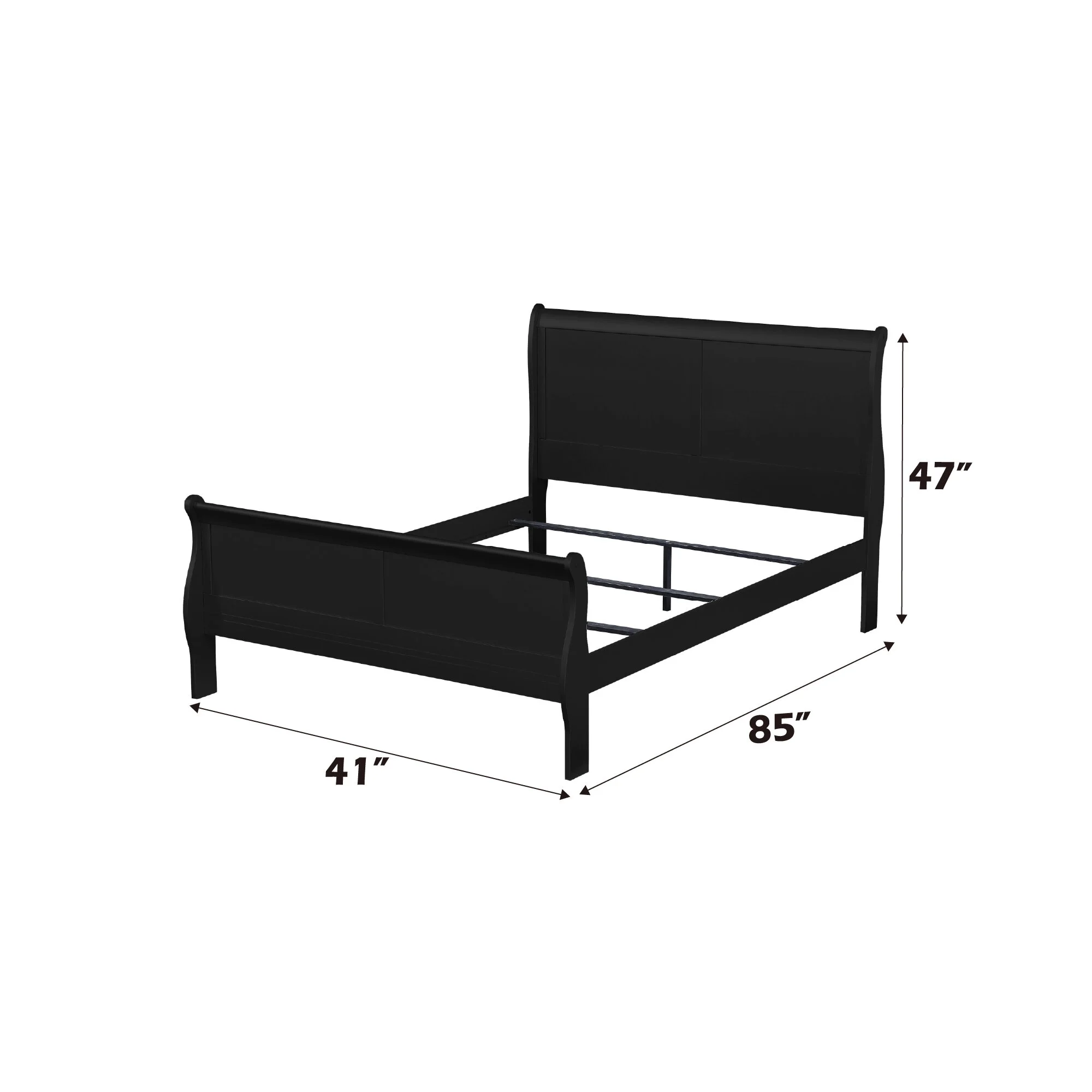Bedroom Sets Louis Philippe Black Finish 2PCS Bedroom Set (Twin Bed),Bedroom Furniture Sets